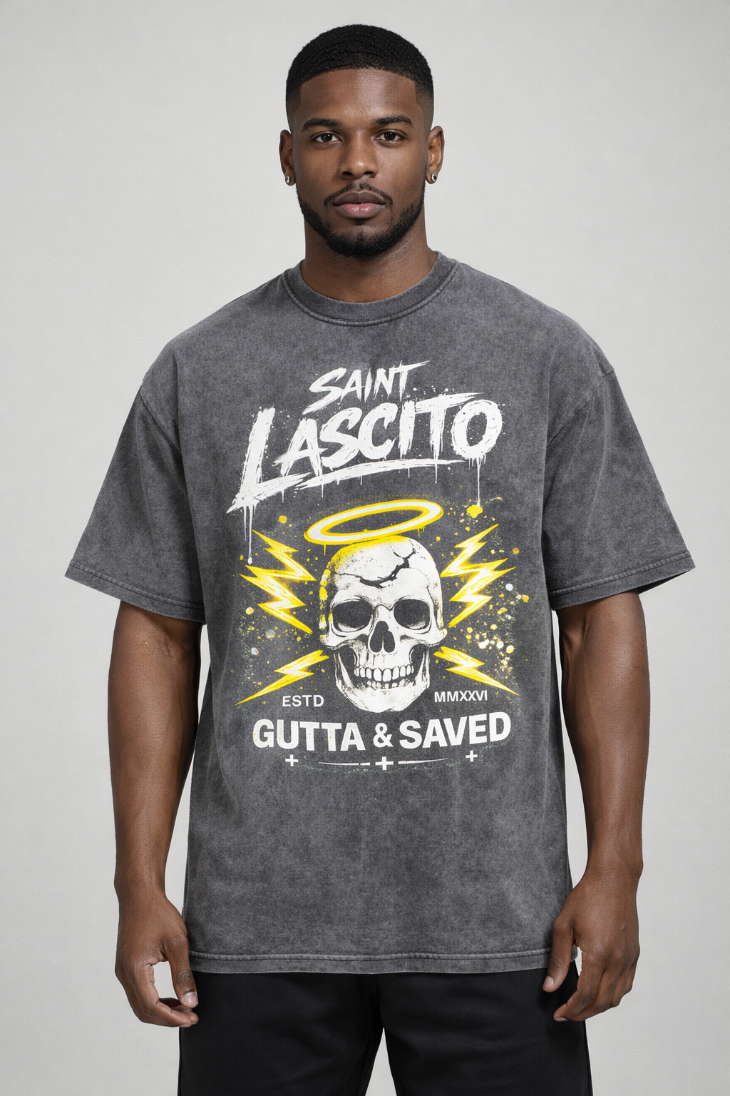 Saint Lascito “Gutta & Saved” Graphic Tee